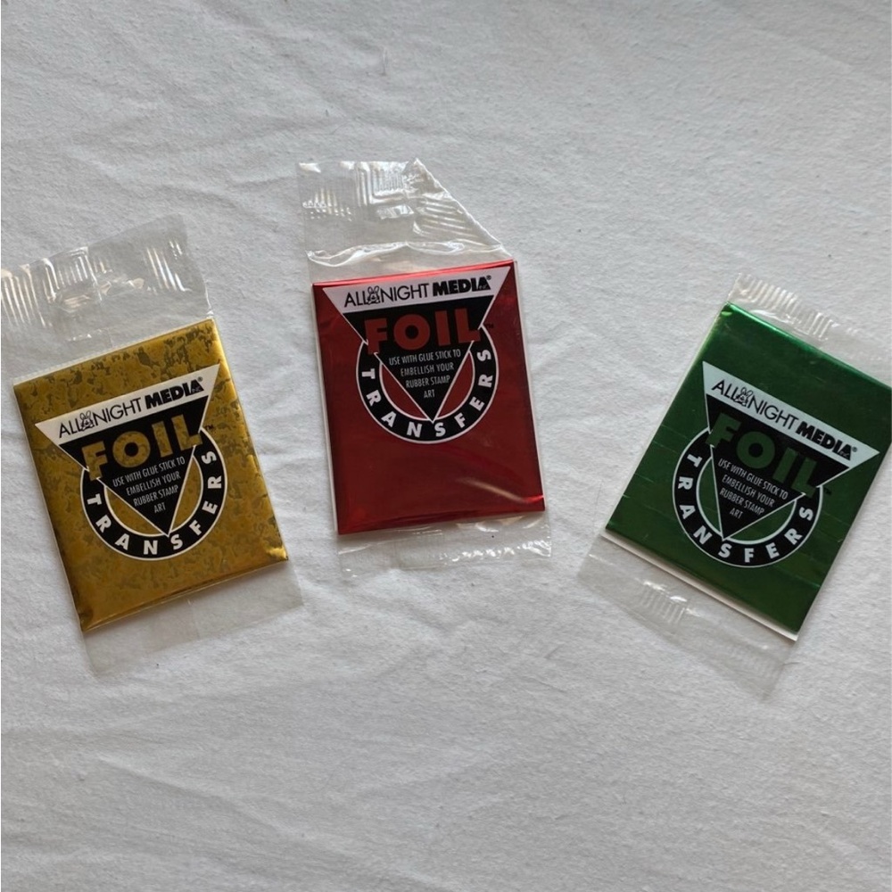 All Night Media Foil Transfers - Gold, Red, Green (3 Packs) New